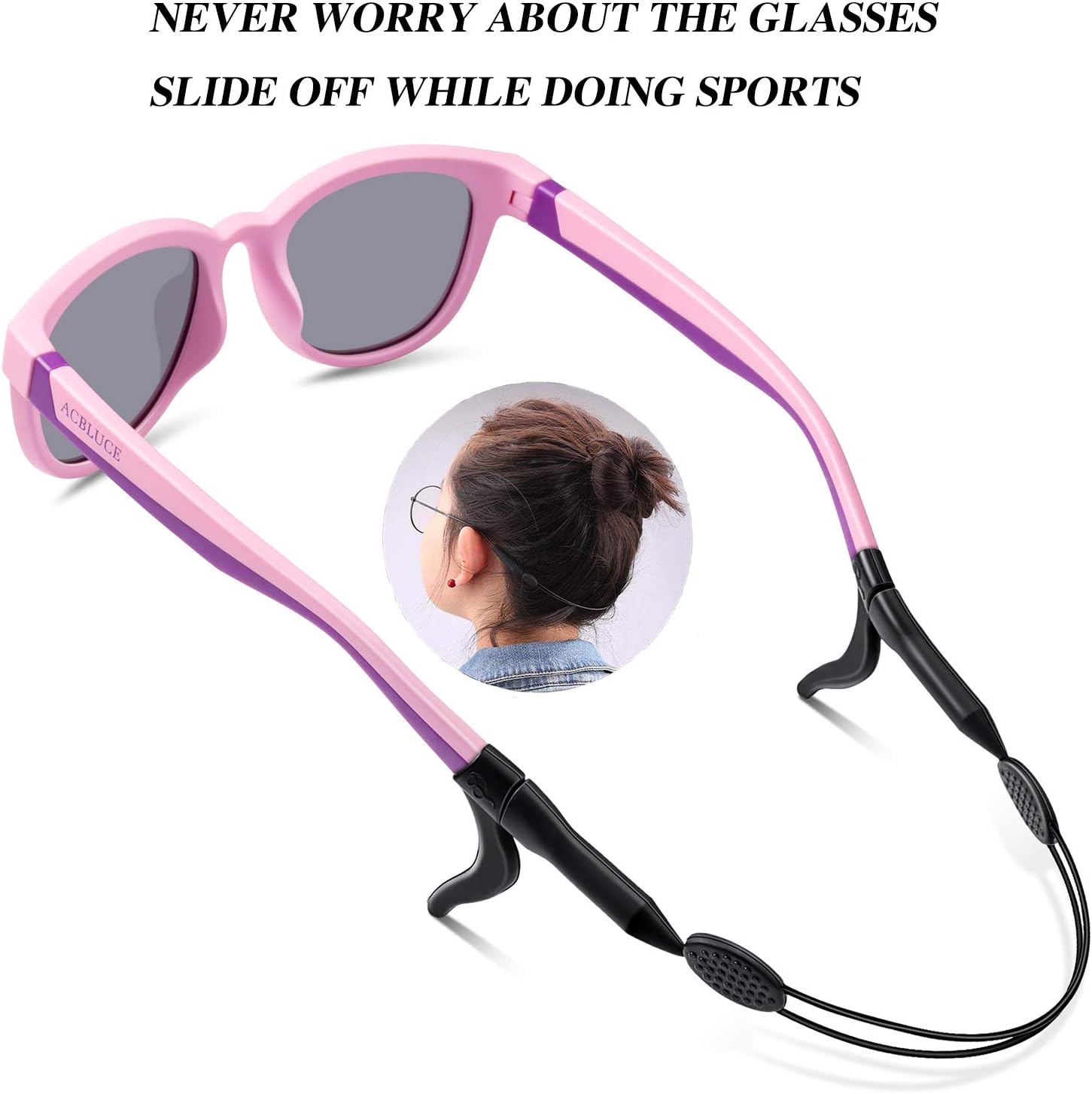 Kids Sunglasses Polarized TPEE Frame Sports Sunglasses Baseball Running for Boys Girls Age 6-12