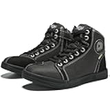 IRON JIA'S Motorcycle Shoes for Men, CE-Certified, Breathable Anti-Slip Protective Gear, Powersport Casual Motorcycle Riding Boots (Black 10)