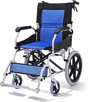 M3 Lightweight Wheelchair for Adults,10KG Lightweight Folding Wheelchair with a Ultralight Aluminium Frame,Double Brakes,38cm All Terrain Tires for Transport Travel Portable Wheelchair,5 Year Support