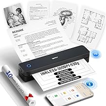 iDPRT Portable Printer Wireless for Travel, Bluetooth Thermal Printers Supports 8.5"x11" US Letter &amp; A4, Inkless Mobile Pr...