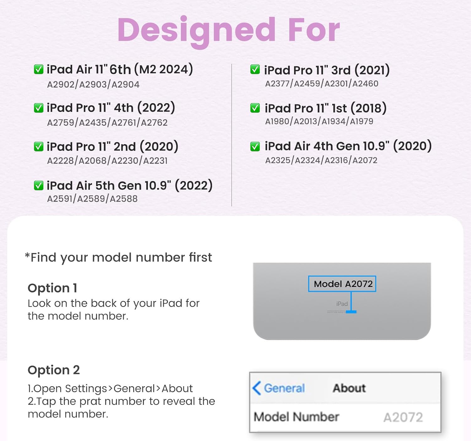 Keyboard case for ipad Air 11 inch(M2 2024)/10.9 Inch Air 5th 4th Generation & iPad Pro 11 inch (1st/2nd/3rd/4th Gen)-Backlit Detachable Keyboard, Folio cover with upper easily Pencil Holder-(Purple)