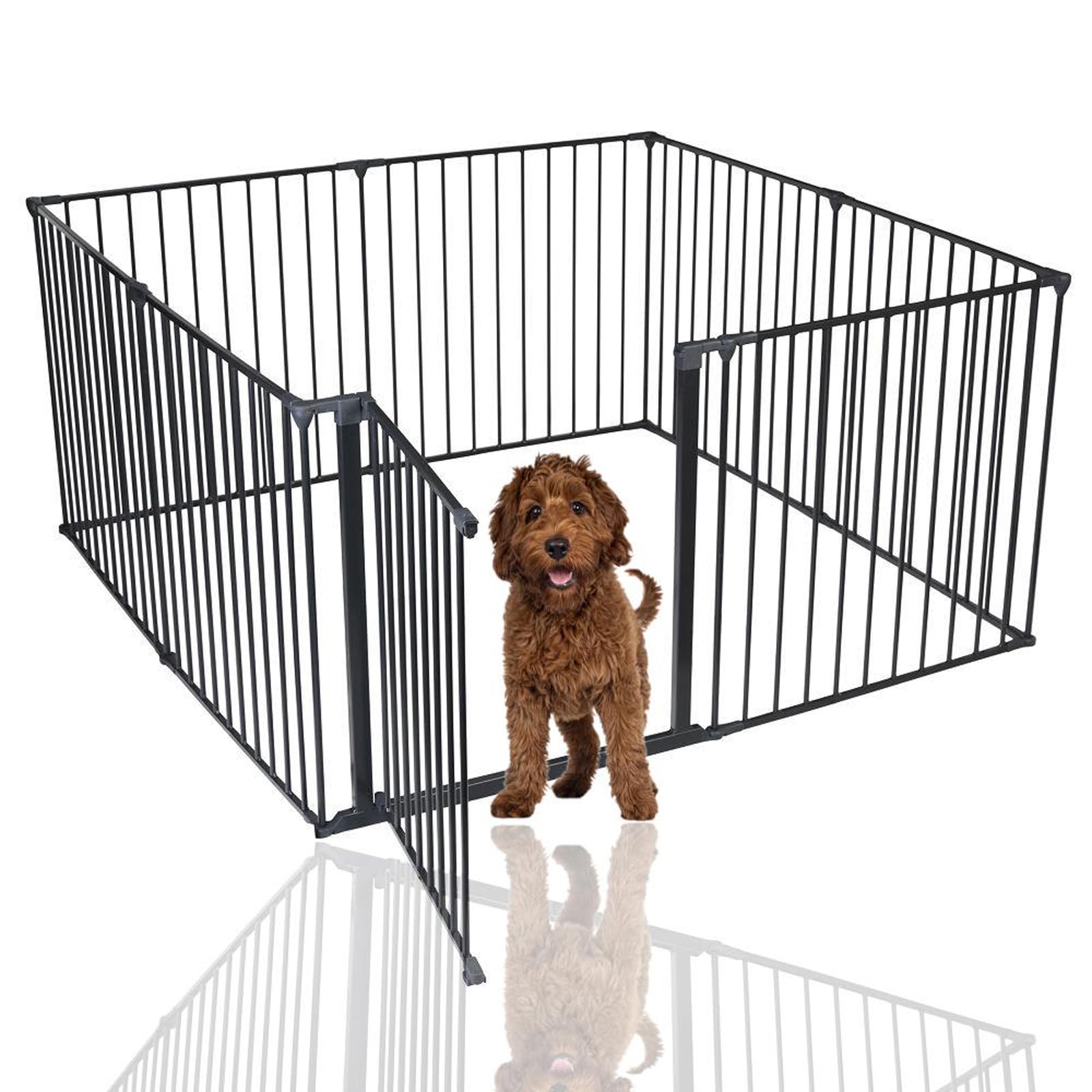 Bettacare Pet Pen Black 144cm x 144cm, Dog Pen for Pets Dogs and Puppy, Dog Playpen suitable for Indoor and Outdoor use, Easy Installation