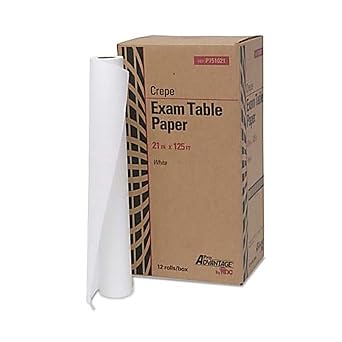 Pro Advantage NDC P751021 Exam Table Paper, Crepe, White, 21" W x 125 L Pack of 12