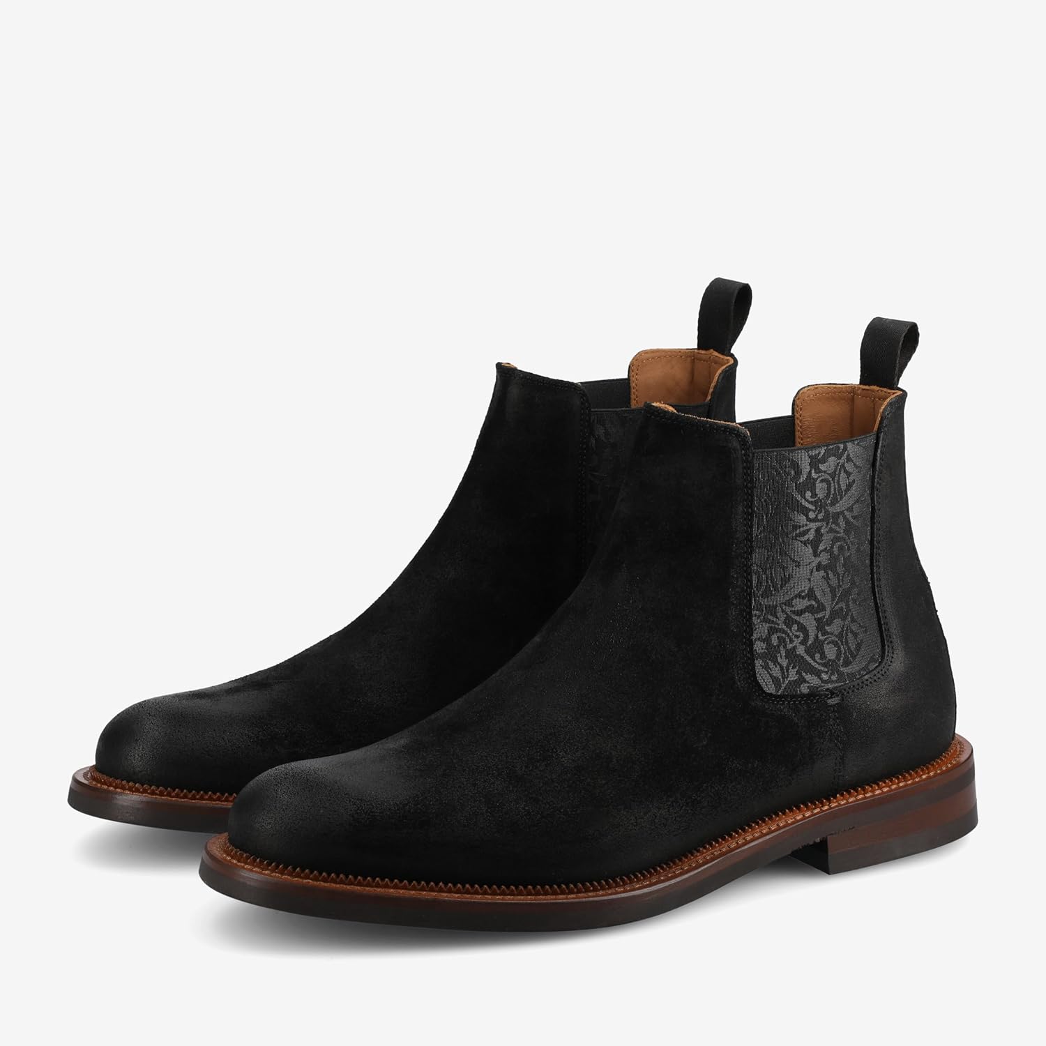 TAFT Mens Glen chelsea ankle boot genuine leather suede round toe slip on cushioned insole