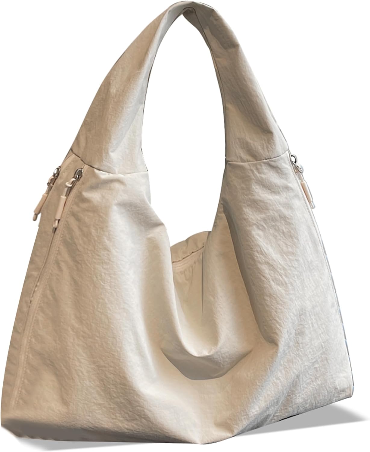 Fozehlad Nylon Slouchy Tote Bag Large Foldable Weekend Hobo Purses for Women Underarm Shoulder Bag for Travel Gym Vacation