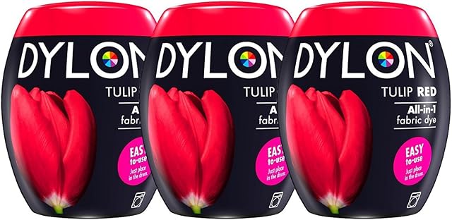 DYLON 350g Machine Dye Pod Tulip Red x 3