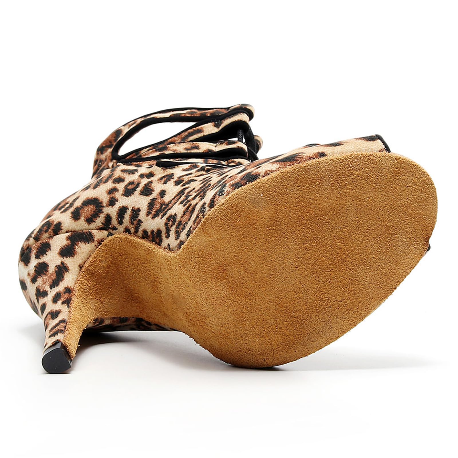 SWDZM Scarpe da Ballo Latino Americano Stivaletto con Tacco Alto Allacciati Stivali da Ballo Ballroom Salsa Tango