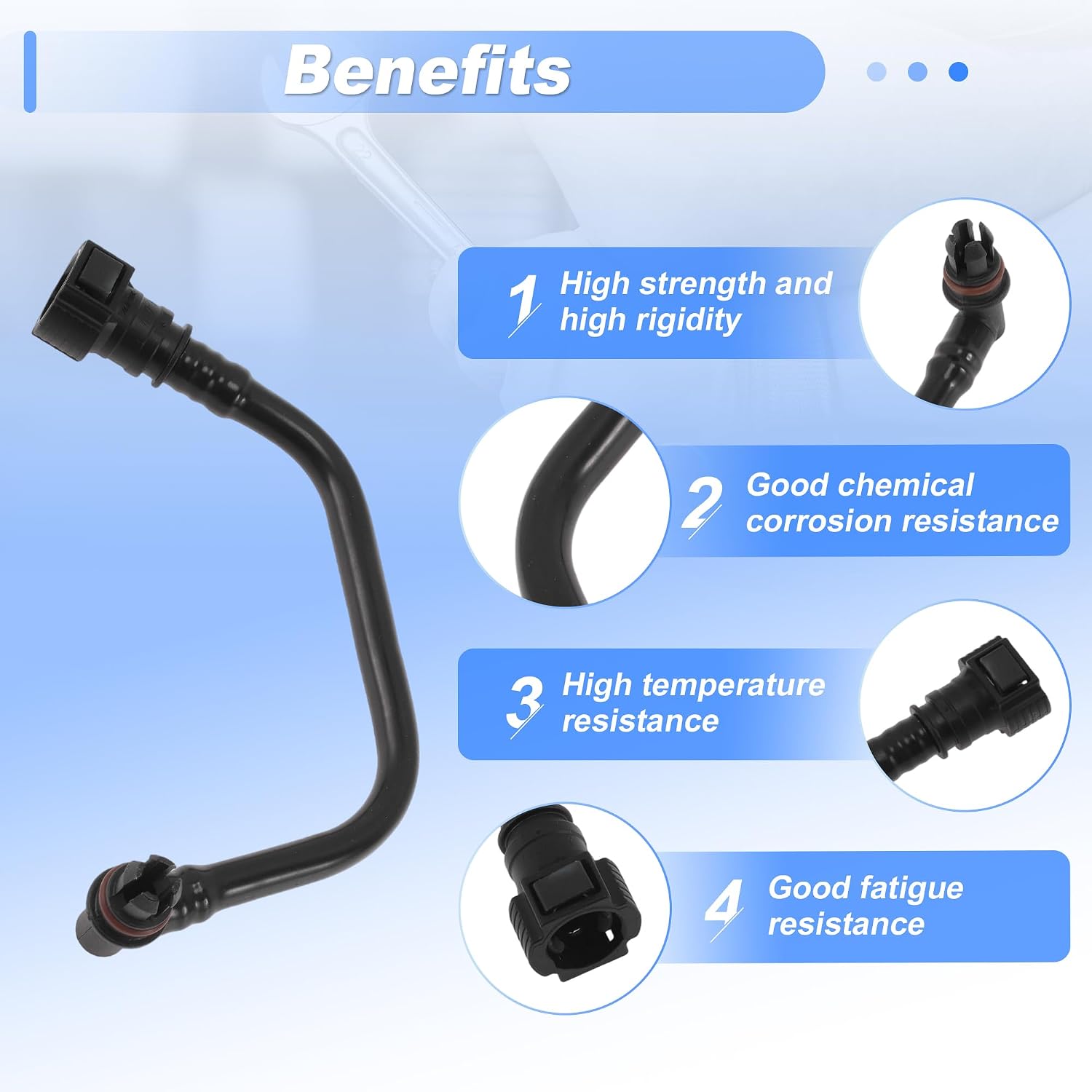 12609373 PCV Valve Hose for Cadillac Escalade 2009-2014 Positive Crank Ventilation Tube Hose Pipe Plastic Black 1 Pcs