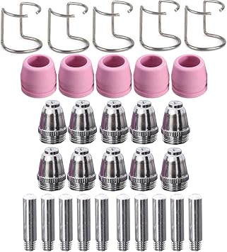 Plasma Cutter Torch Pilot Consumable For SG-55 AG-60 WSD-60 Plasma Electrodes Tips Nozzles Cup Guide 60Amp 30pcs