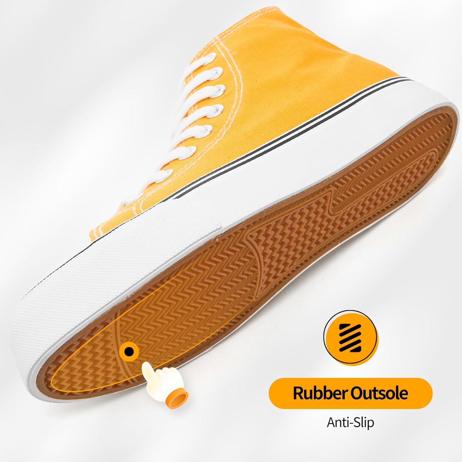 ZGR Womens High Top Canvas Sneakers,Lace-up Canvas Shoes,Casual Tennis Walking Shoes - Image 6