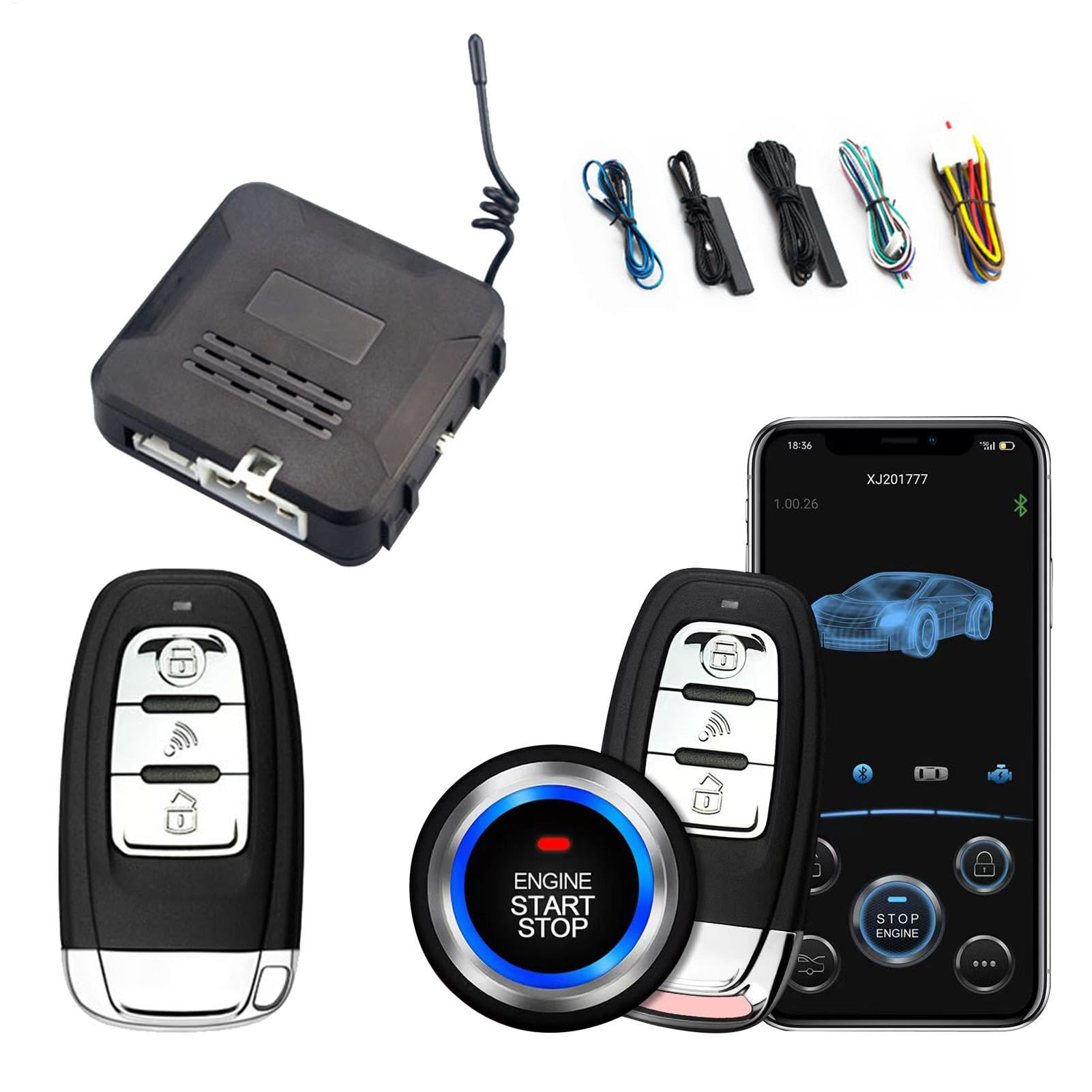 Système d'alarme de Voiture d'entrée sans clé - Kit avec démarrage à