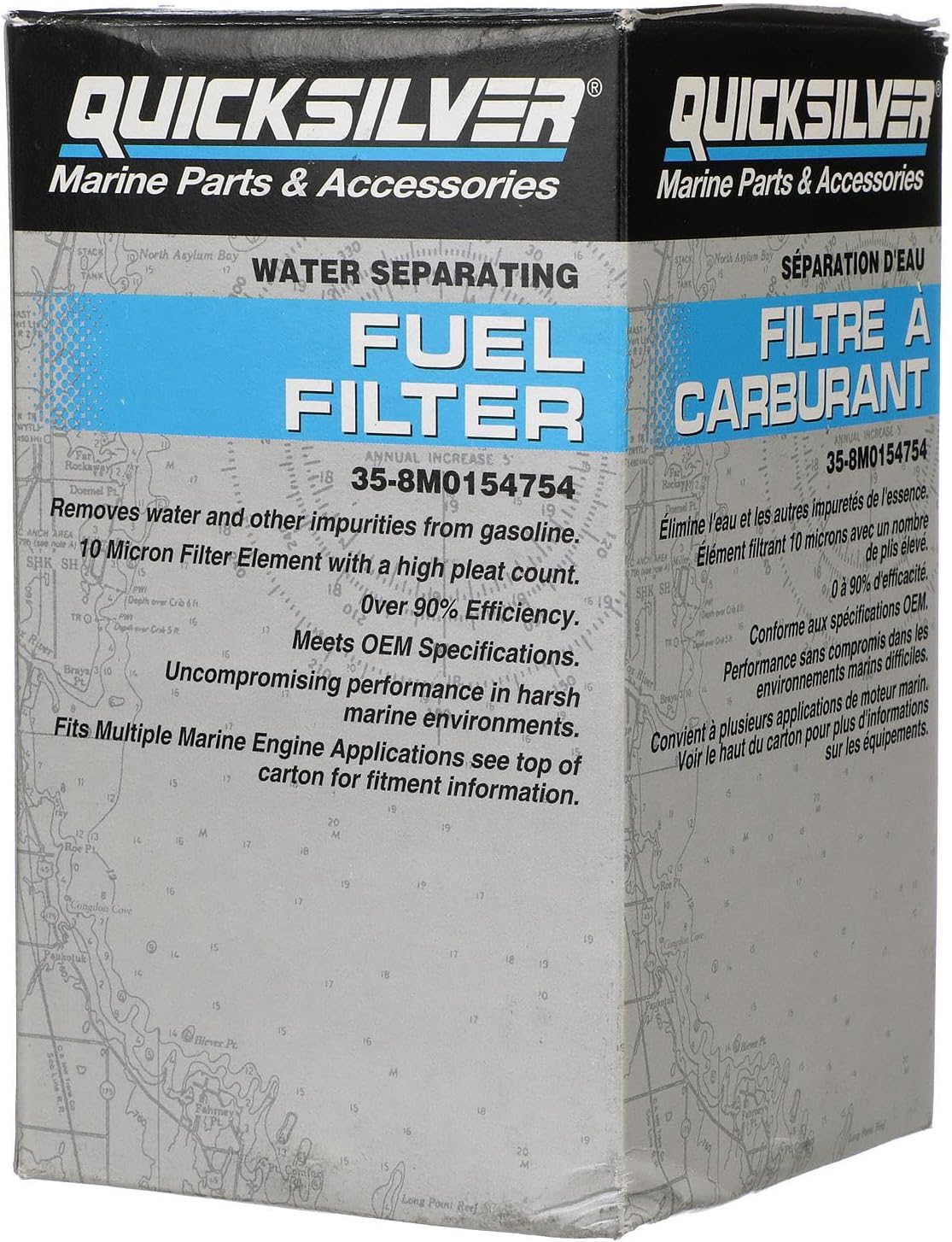 Quicksilver 8M0154754 Water Separating Fuel Filter for Select Yamaha 2-Stroke and 4-Stroke Outboards