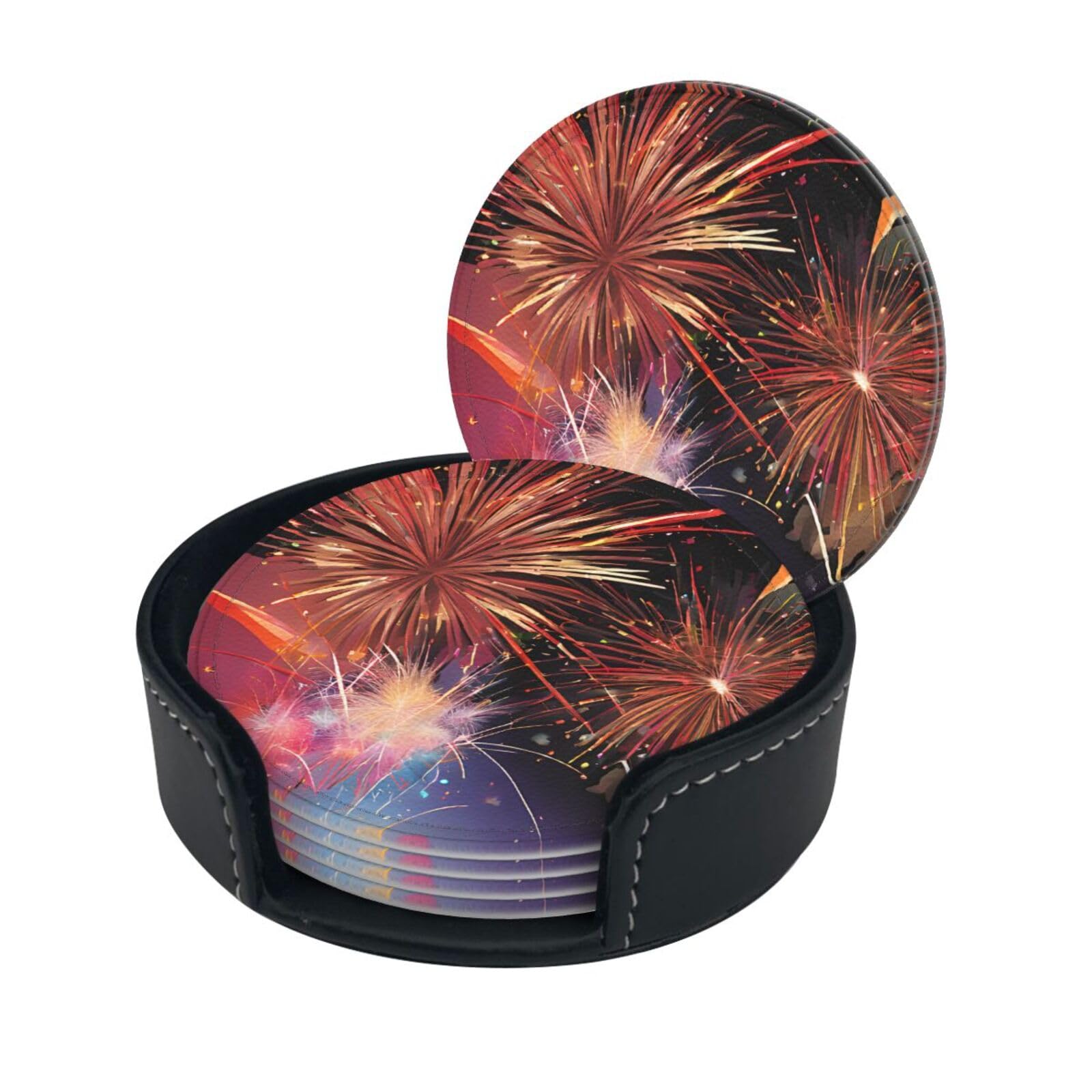 Dessous de verre pour terrasse et jardin lot de 6 personnalisés avec motif 3D festif