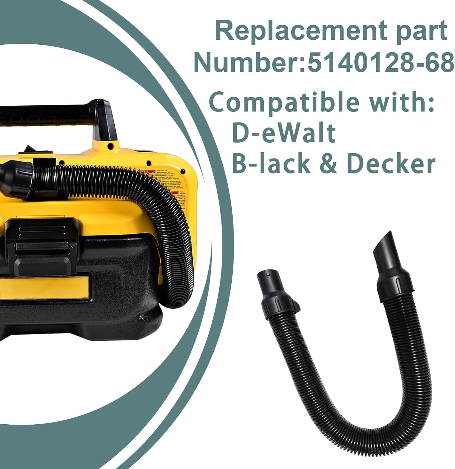 5140128-68 Vacuum Hose Assembly,Replacement Hose Assembly Compatible with Dewalt Leaf Blower & Vacuum DCV580 DCV581H DCV681H DCV580h DCV580MAX 704660053412