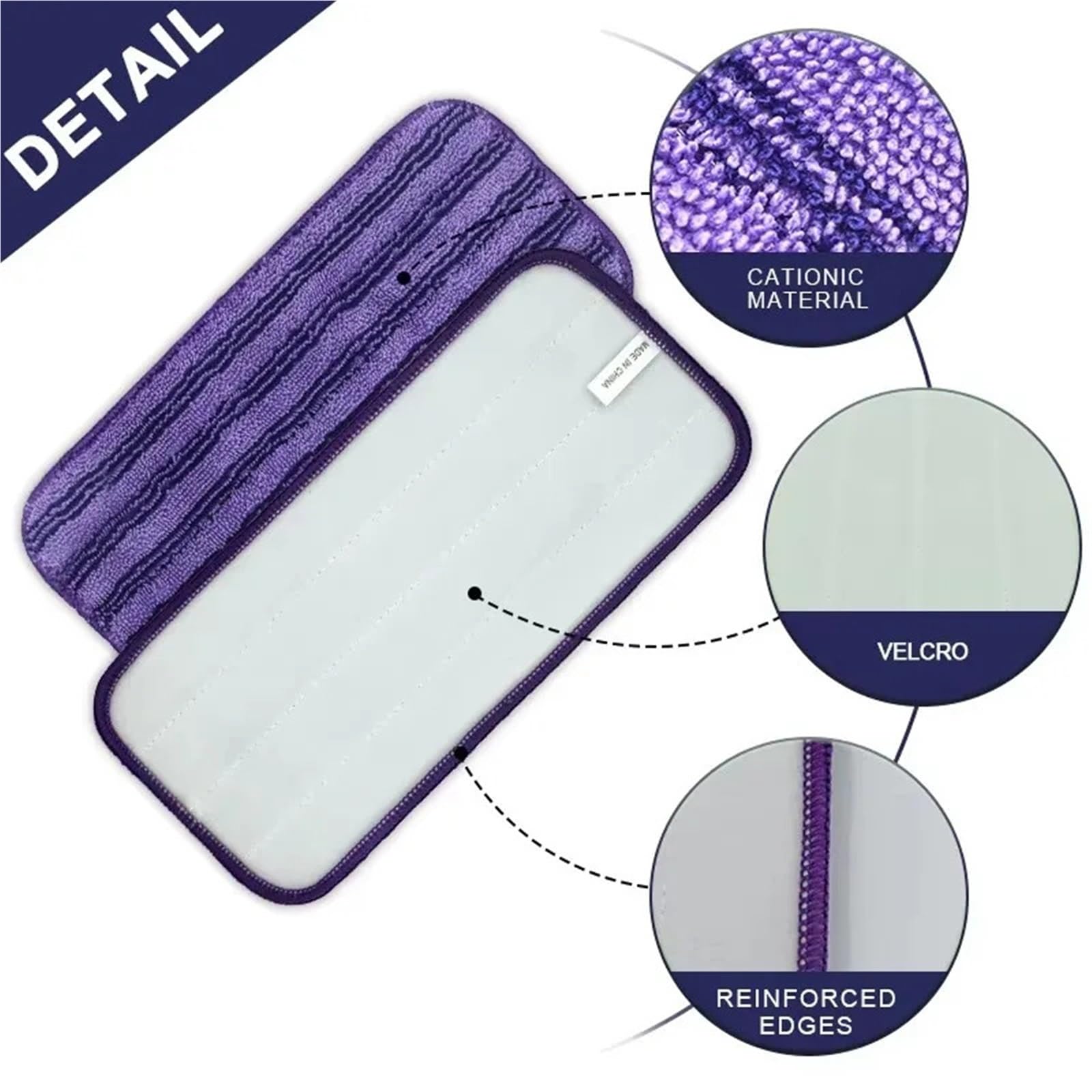 recambios para fregonas Almohadillas de fregona Microfibra Reutilizables for Herramientas Cepillo Limpieza Tela Antipolvo for el hogar(Blue,4PCS)