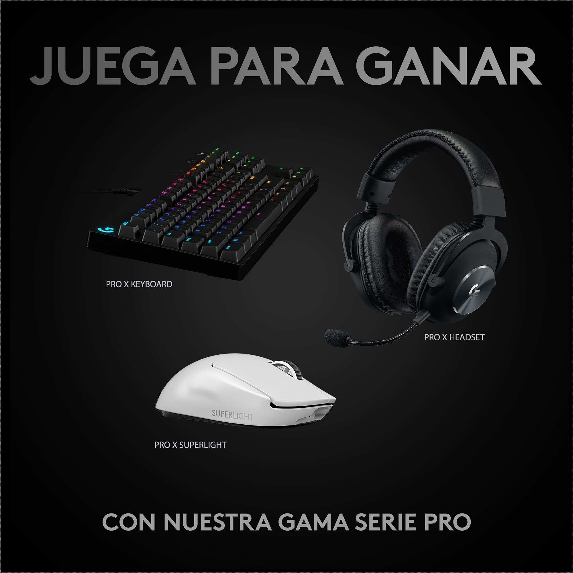 Logitech G Pro X Superlight Ratón Gaming Inalámbrico, Captor Hero 25K, 25,600 dpi, Ultraligero con 63g, Peso Reducido, 5 Botones Programables, Batería Larga Duración, PC/Mac - Blanco