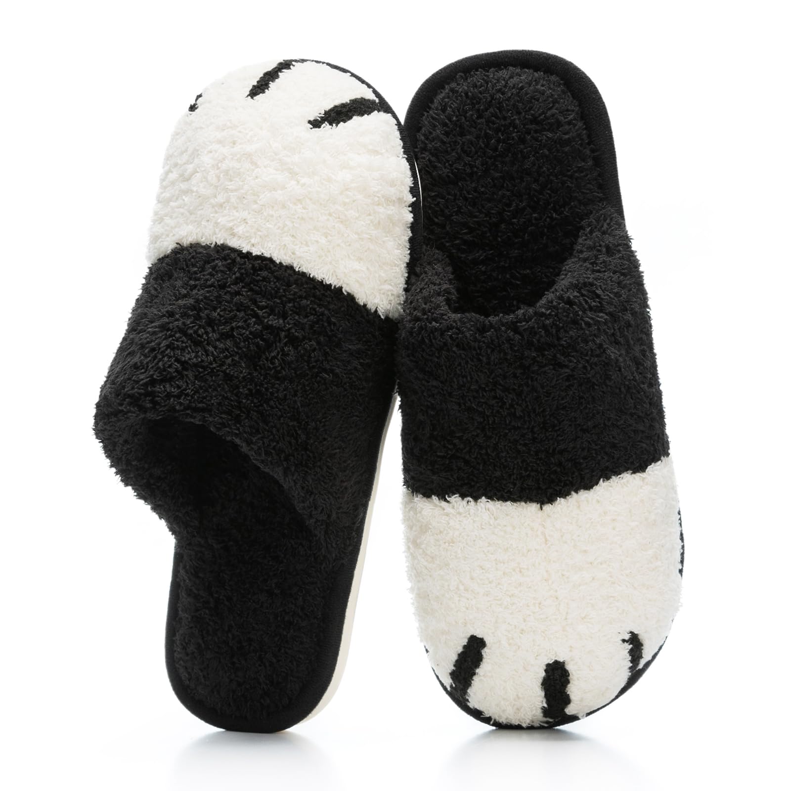 GOEWY Winter Hausschuhe Damen Süße Tiere Warme Plüsch Pantoffeln Herren Fußabdrücke von Hunden Indoor Outdoor Rutschfeste Slippers