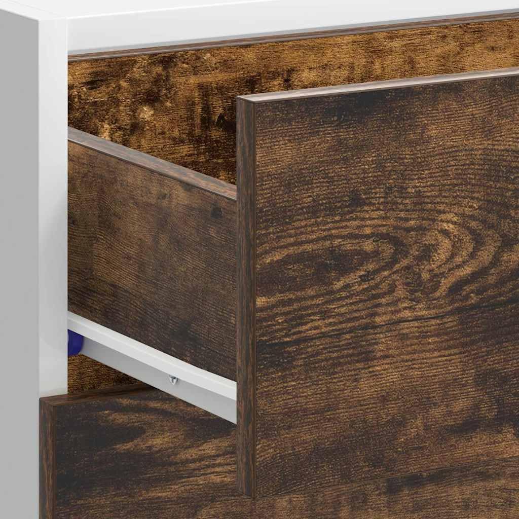 vidaXL Küchenunterschrank Lyon Räuchereiche Holzwerkstoff, Spülenunterschrank, Schrank Küche, Lagerschrank, Unterschrank für Küche, Küchenzeile
