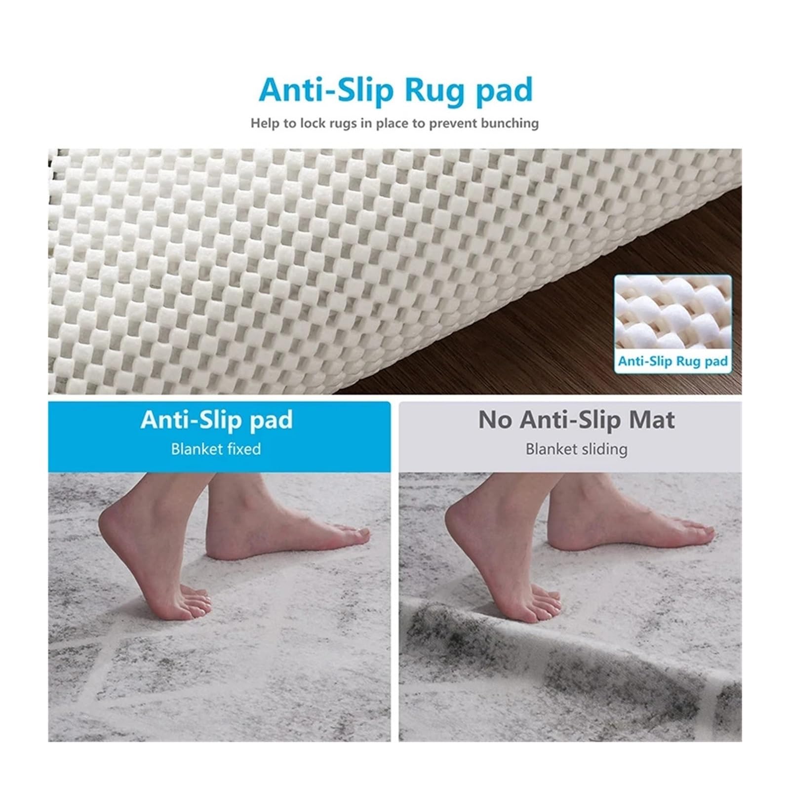 Antideslizante para Alfombras Non Slip Rug Pad PVC Carpet Sheet Anti-Skid Met