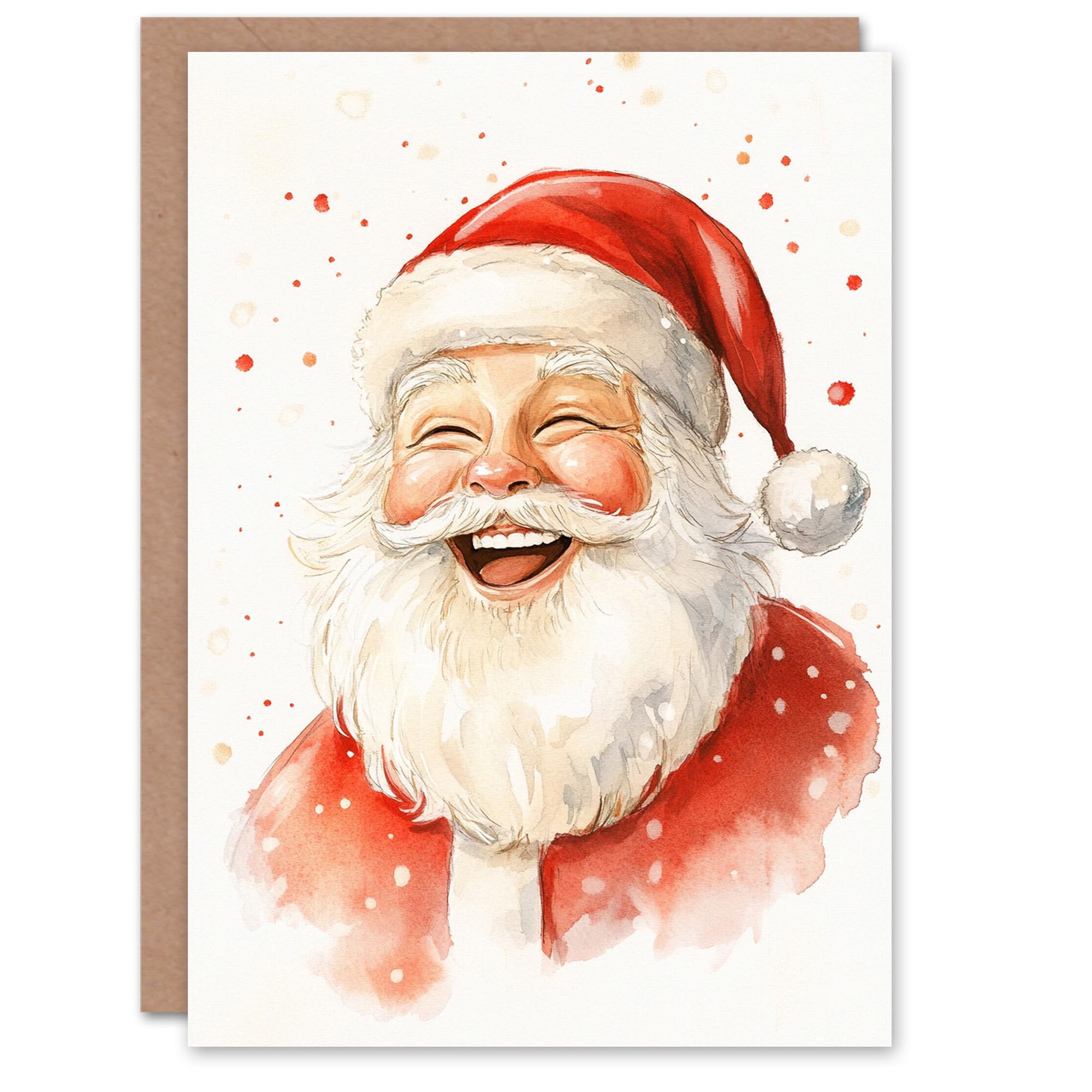 Laughing Santa Claus Portrait Christmas Fun Gift Festive Xmas Card