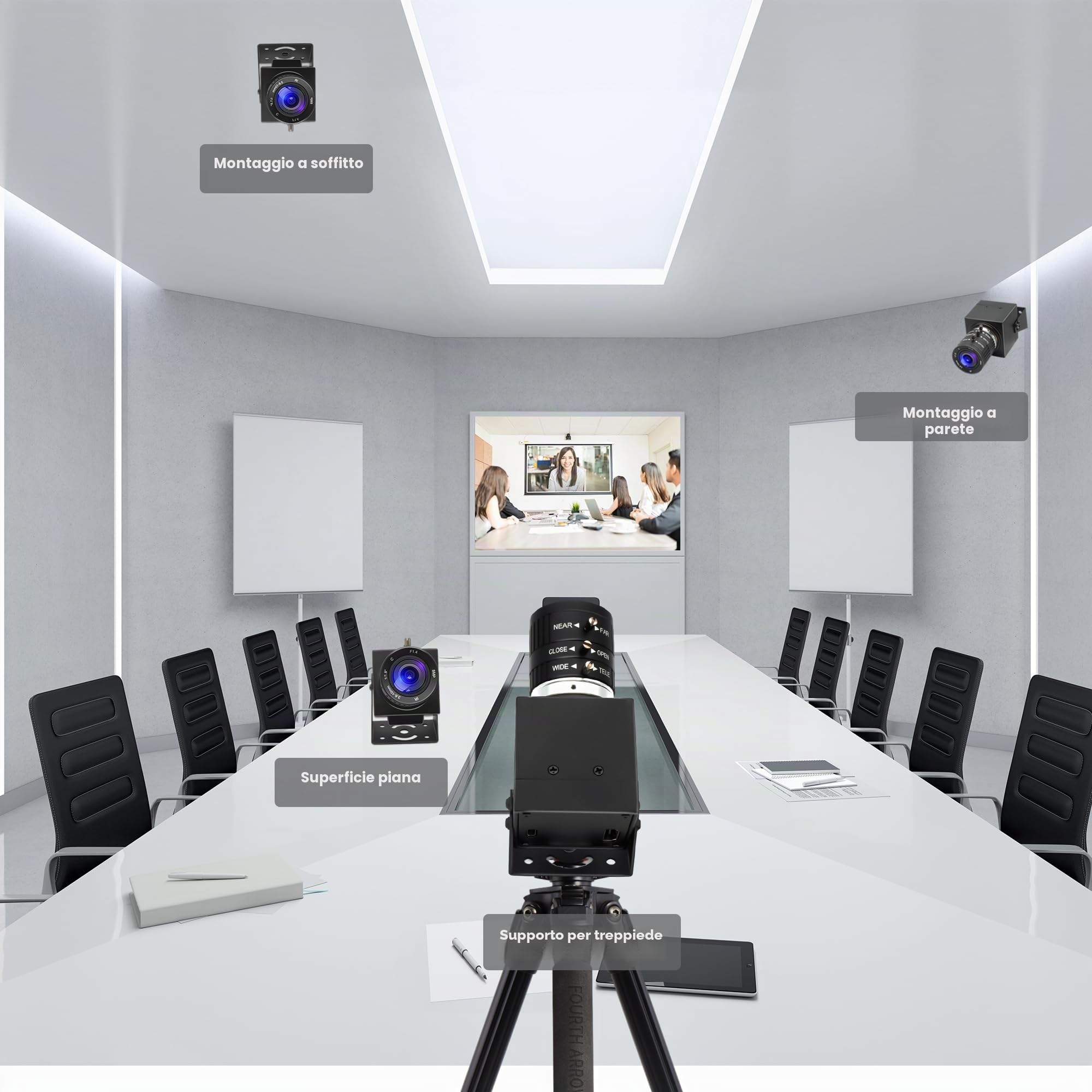 Svpro Telecamera HDMI USB 4K, zoom manuale, webcam, messa a fuoco variabile, fotocamera per computer esterna, H.264, fotocamera industriale, USB e HDMI, doppia uscita per laptop, tablet, monitor TV