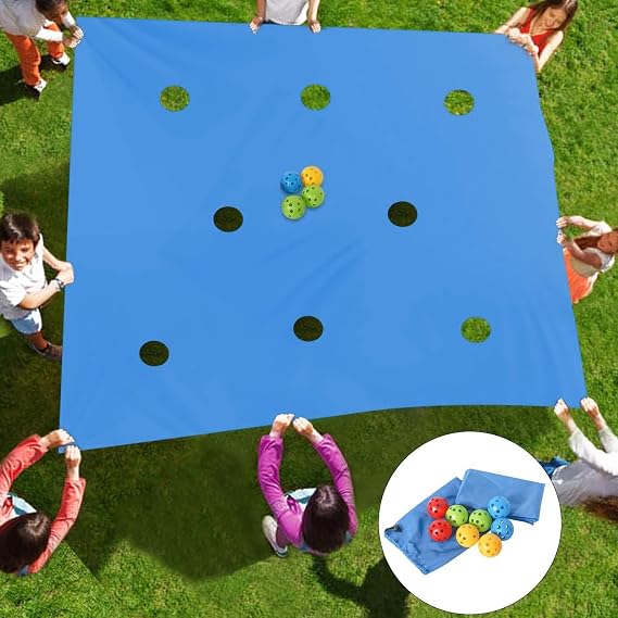 Hole Tarp Team Building Game - Teamwork Activity Kit for 8-20 Participants
