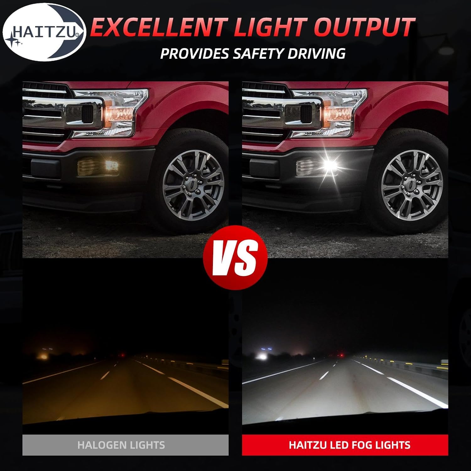 Upgrade LED Fog Lights Compatible with The Following Models:Ford F150 2015-2020 Ford F250 Super Duty 4 Inch LED Fog Light Assembly Kit 36W Bumper Driving Fog Lamps 1 Pair (No DRL)