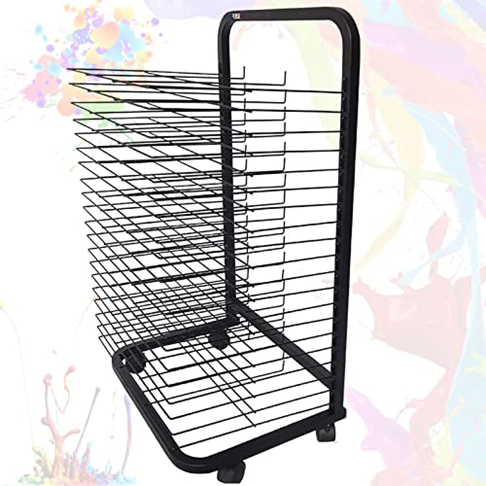 Aioneer Art Drying Rack - Sturdy Metal Art Rack, Mobile Classrooms Drying Rack 20/25/30/35 Flexible Shelves Mobile Cart -Perfect For An Art Organizer, Paintings Storage, Metal Stainless,30Shelves