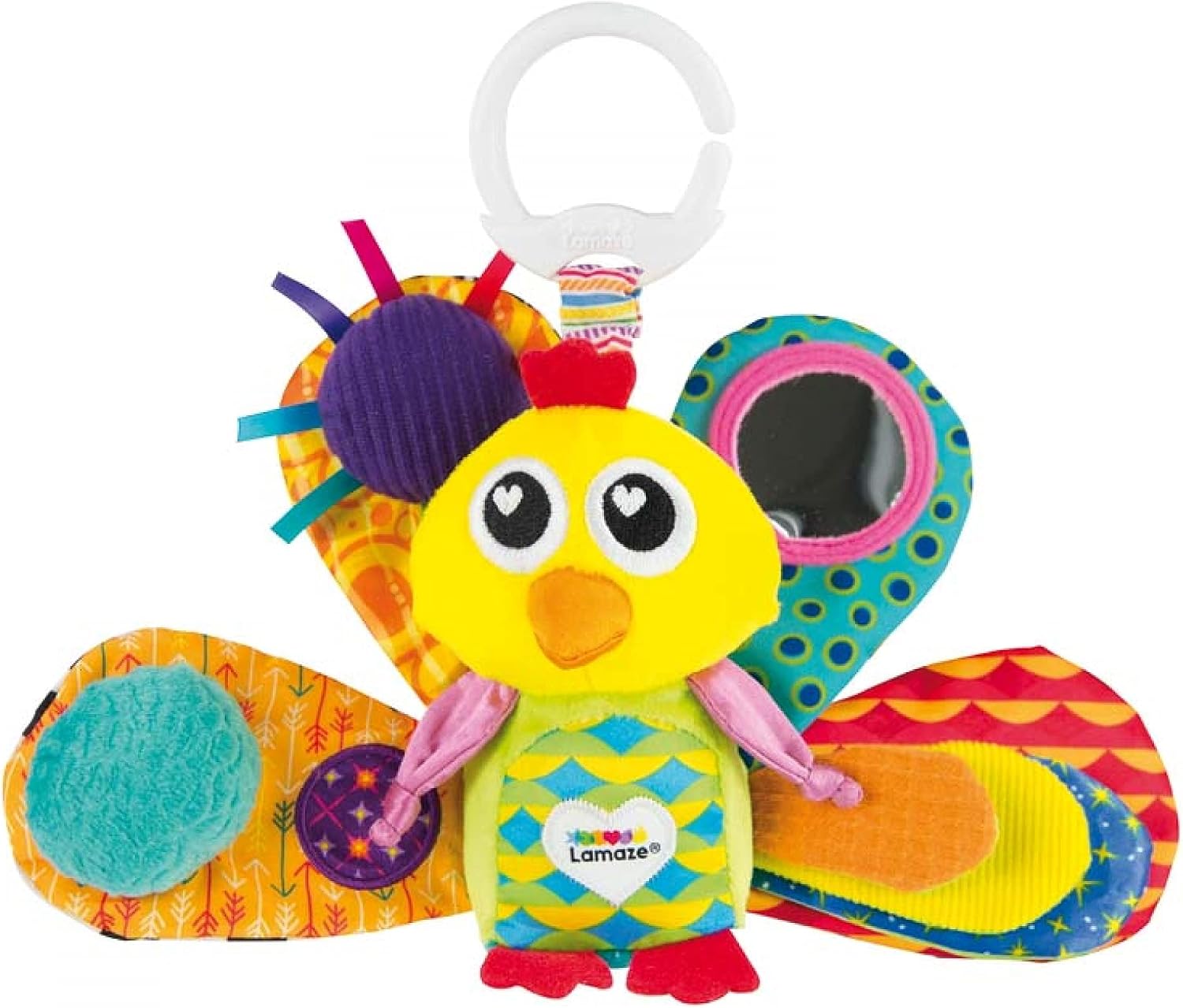 LAMAZE Жак-павлин игрушка для колясок и прогулочных колясок для новорожденных сенсорная игрушка для мальчиков и девочек в возрасте от 0 до 6 месяцев
