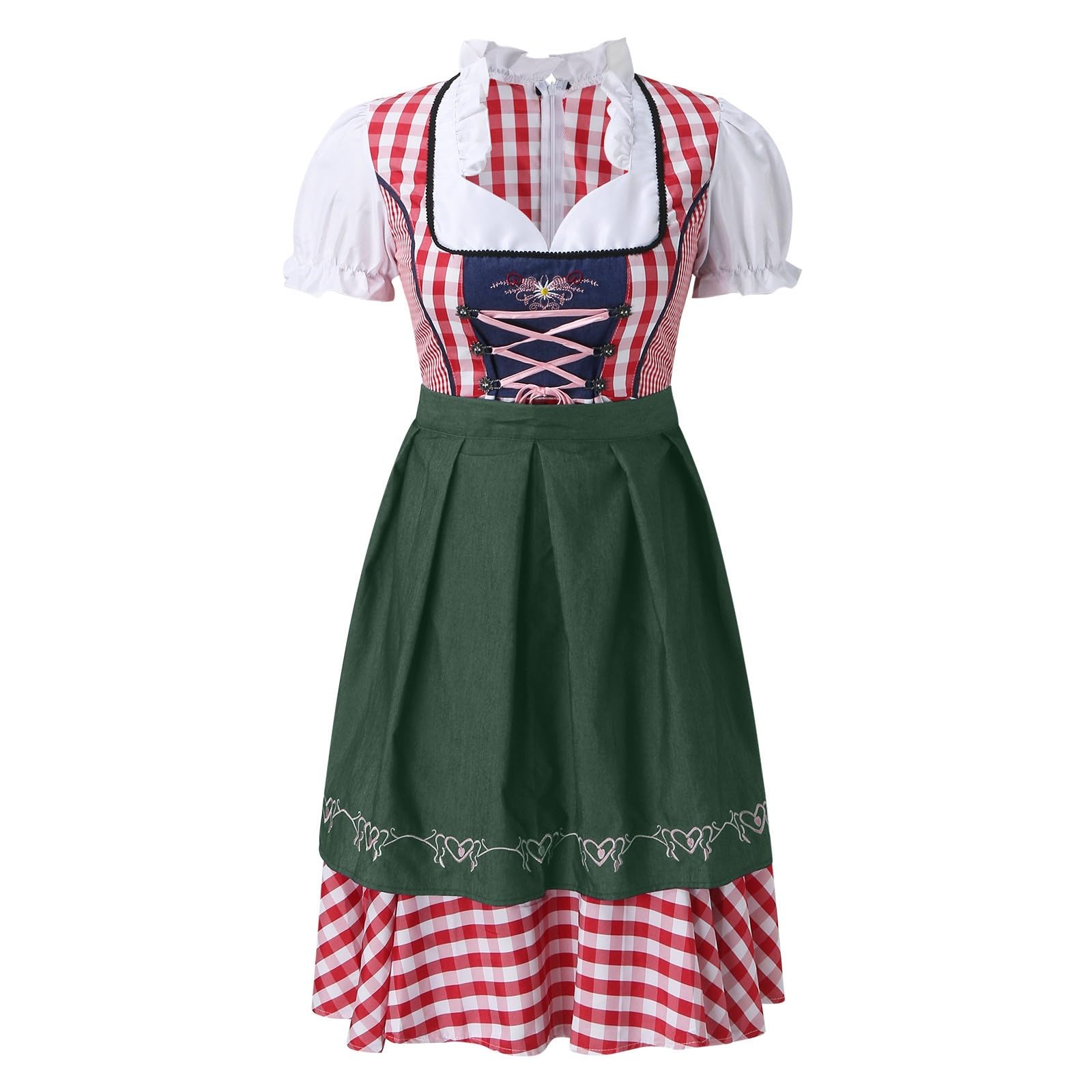 Ladies Oktoberfest Beer Costume Set 3 Piece Dirndl Dress Bavarian Costume Dirndl for German Beer Festival Outfits Bavarian Costumes Beers Carnival Party