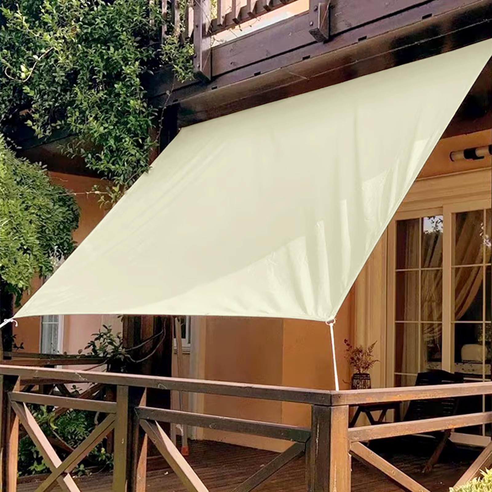 Dripex Tenda da Sole per Esterno, 5X7M Vela Ombreggiante, Tenda a Vela Rettangolare Protezione Anti Raggi UV e Impermeabile, Telo Parasole per Giardino, Terrazzo, Patio, Cortile e Prato (Bianco)