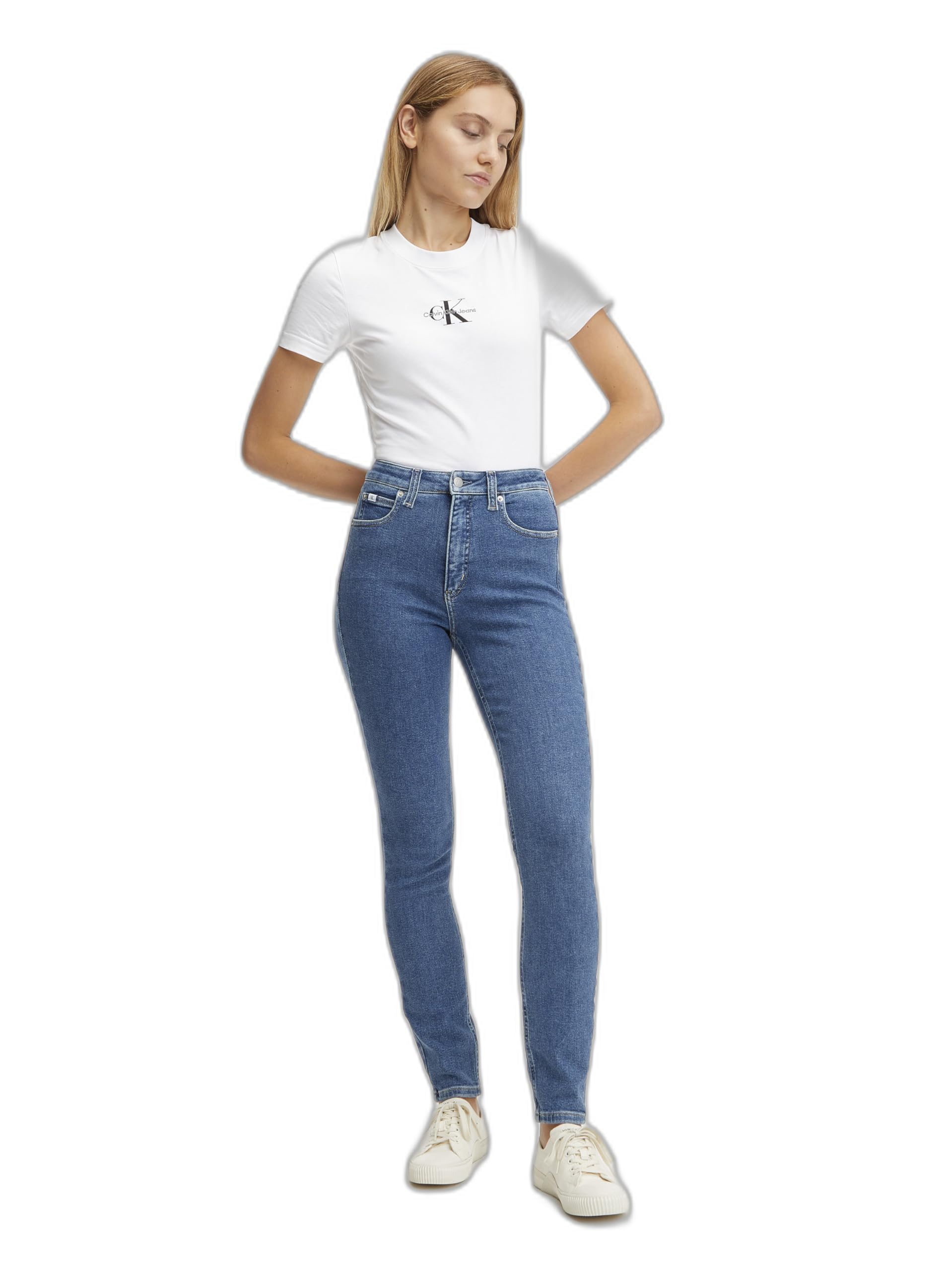 Calvin Klein Jeans Women's High Rise Skinny J20j221585 Pants, Denim (Denim Medium), 30W / 32L