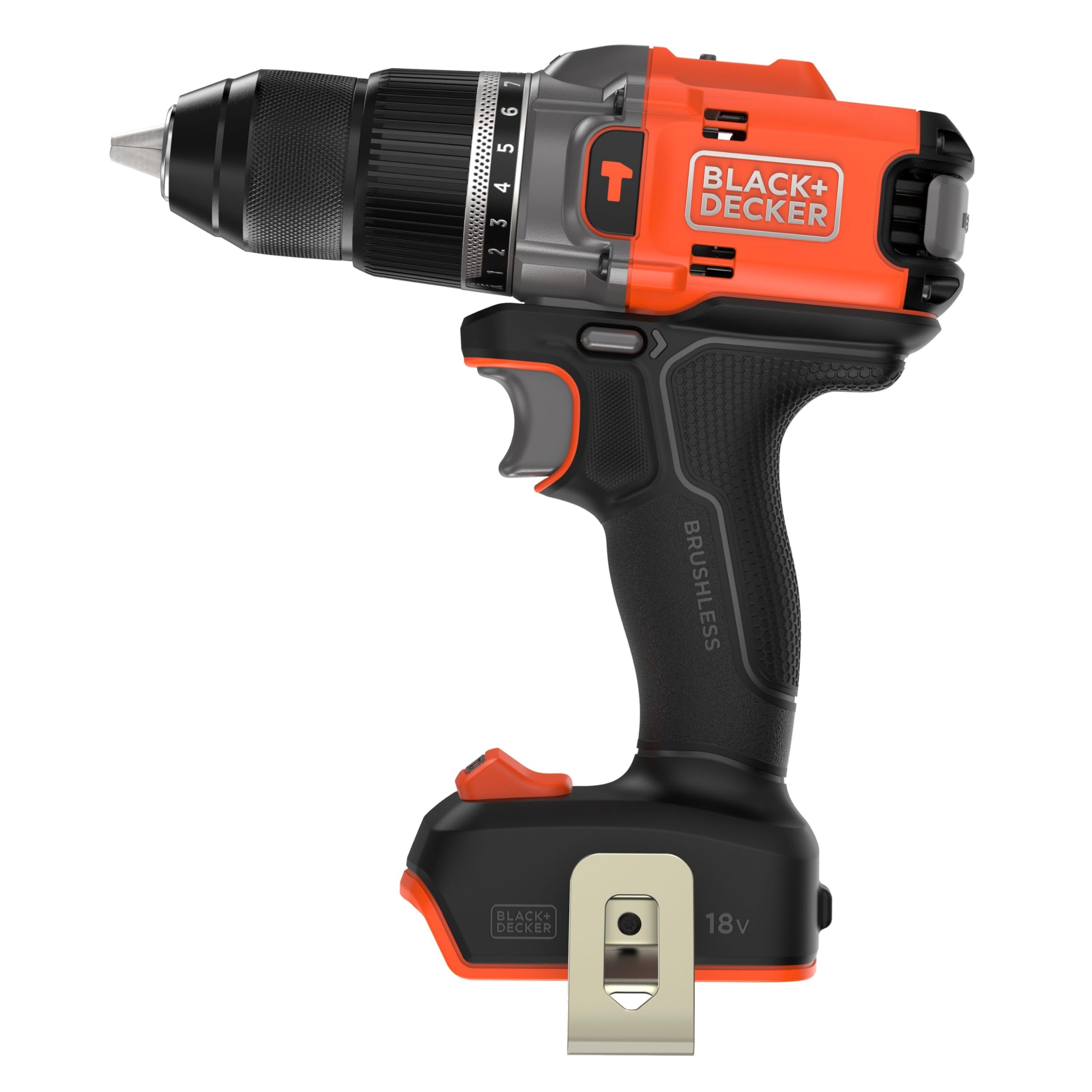 BLACK+DECKER 18V POWERCONNECT Trapano a Percussione a Batteria, Motore Senza Spazzole, Coppia 50 Nm, Mandrino Senza Chiave da 13 mm - Unità Senza Accessori, BLD683XN-XJ