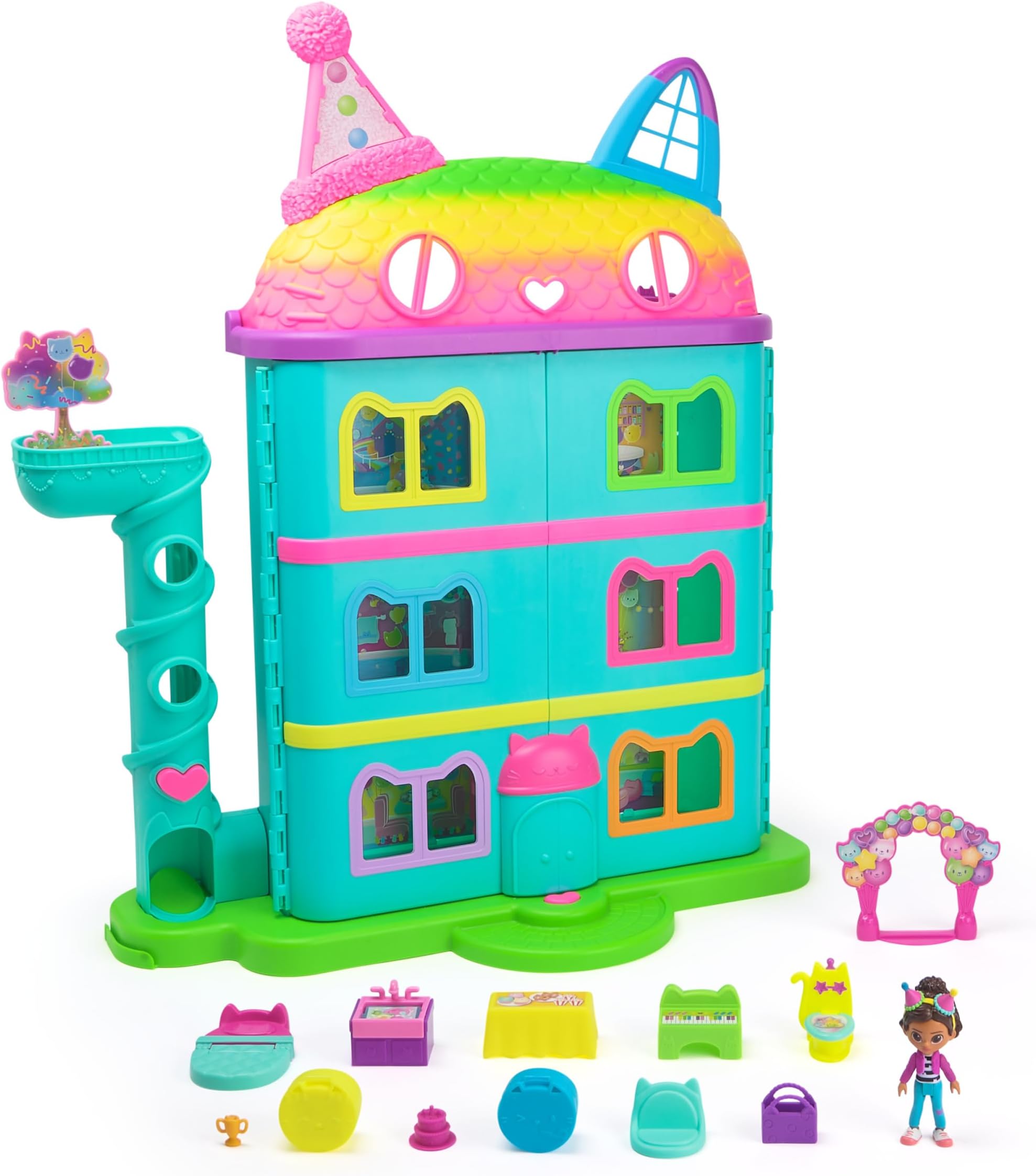 Gabby's Dollhouse 6071380 Playset GbbsPurrfctDllhseClbrtn, Multi-Coloured