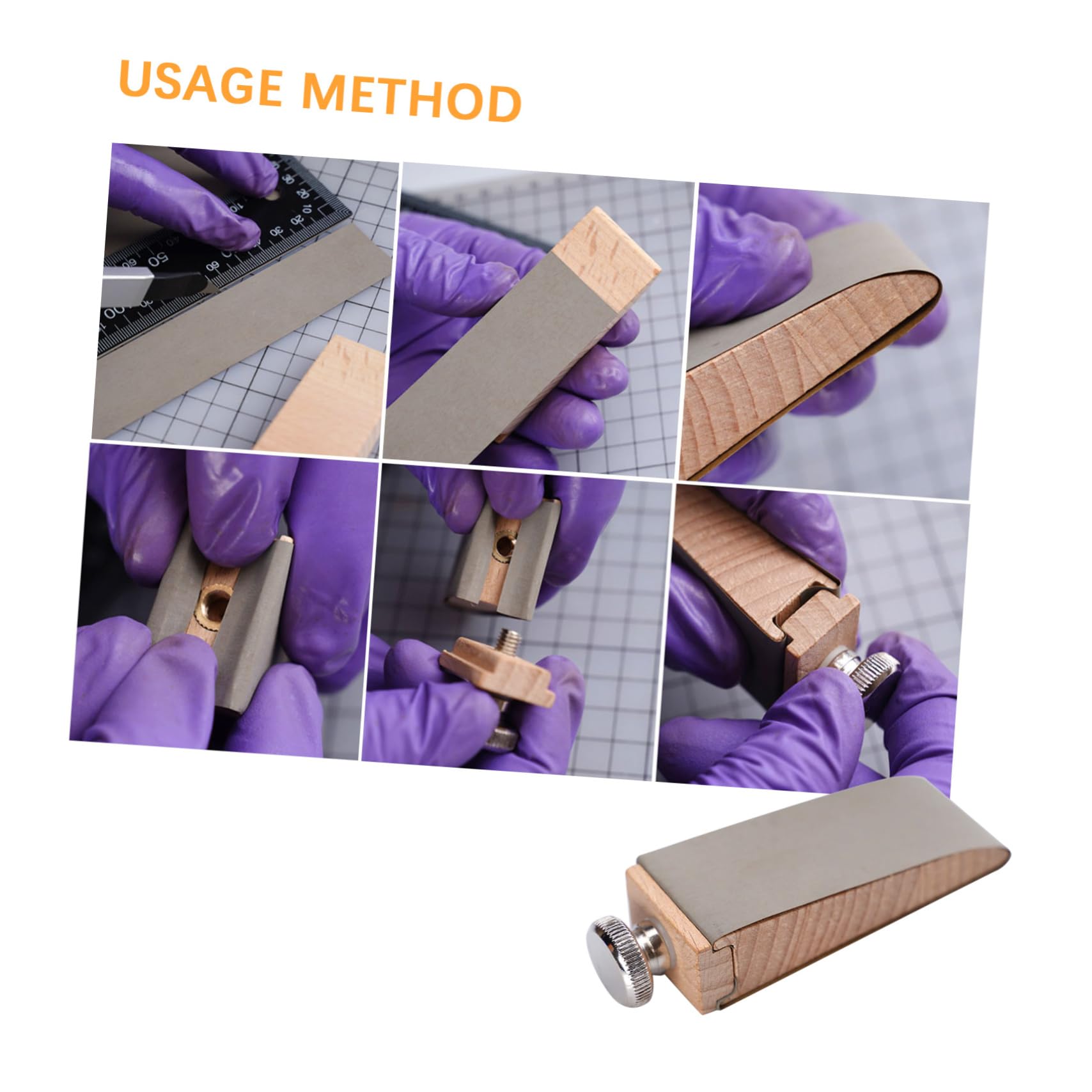 ULDIGI Sanding Block in Legno Beige per Pelle, Set 3 Pezzi | Professionale per Selleria e Lavorazioni Manuali, Forme Quadrata, Smussata e Cuneo, Resistente All'usura