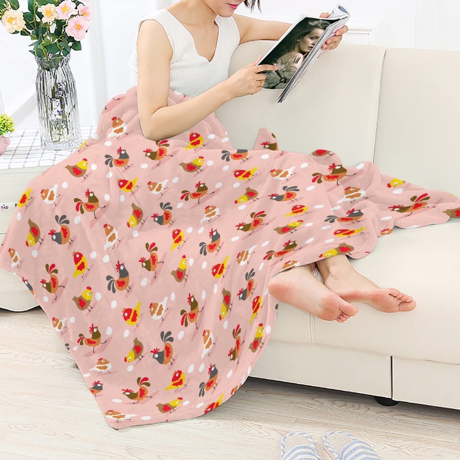 Coperta Morbida In Flanella Con Stampe Di Pollo Fritto E Nuggets - Queen Size 203x152 Cm, Leggera, Per Divano E Letto - 3