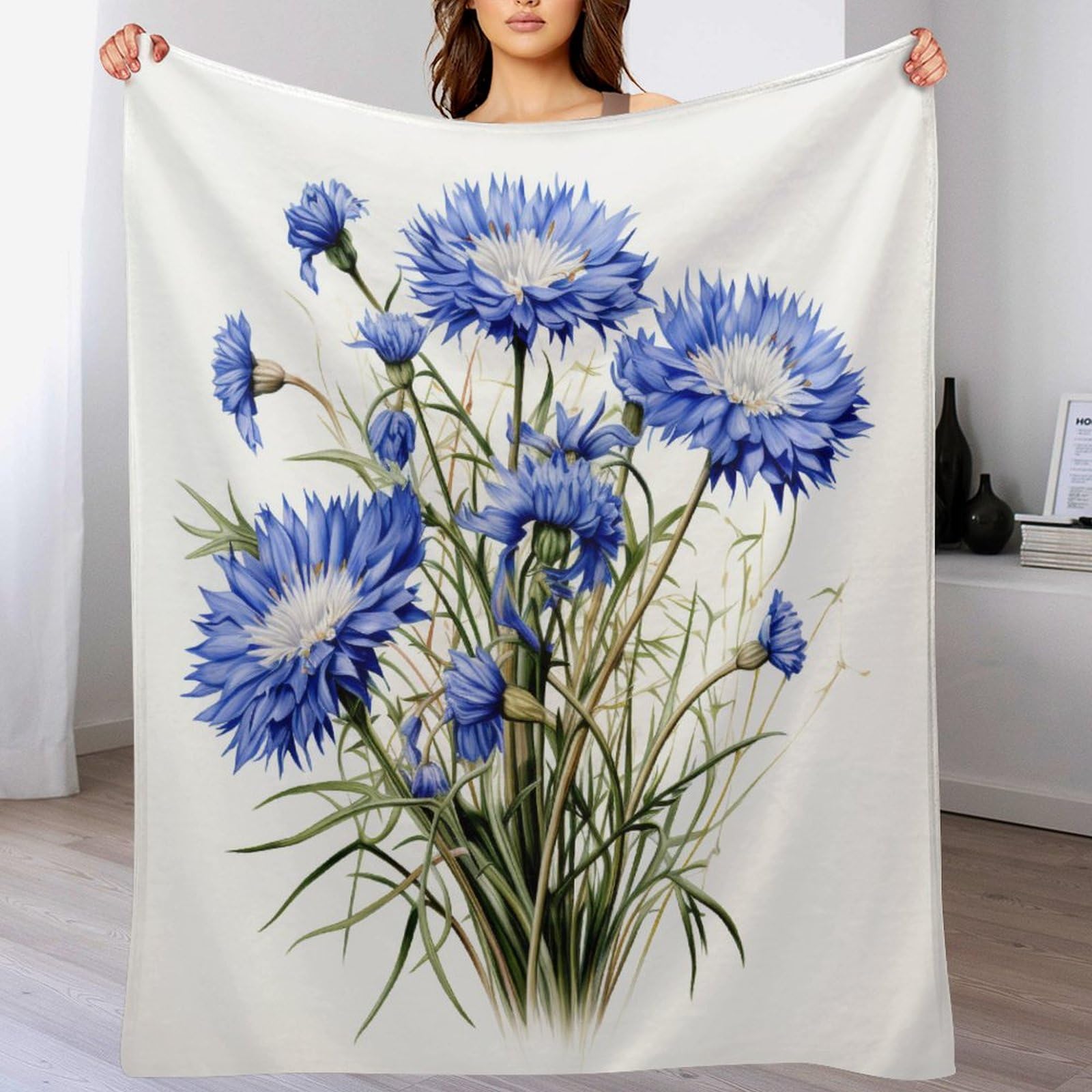 Couverture polaire 3D fleur anti-froid pour canapé et lit 100x130cm