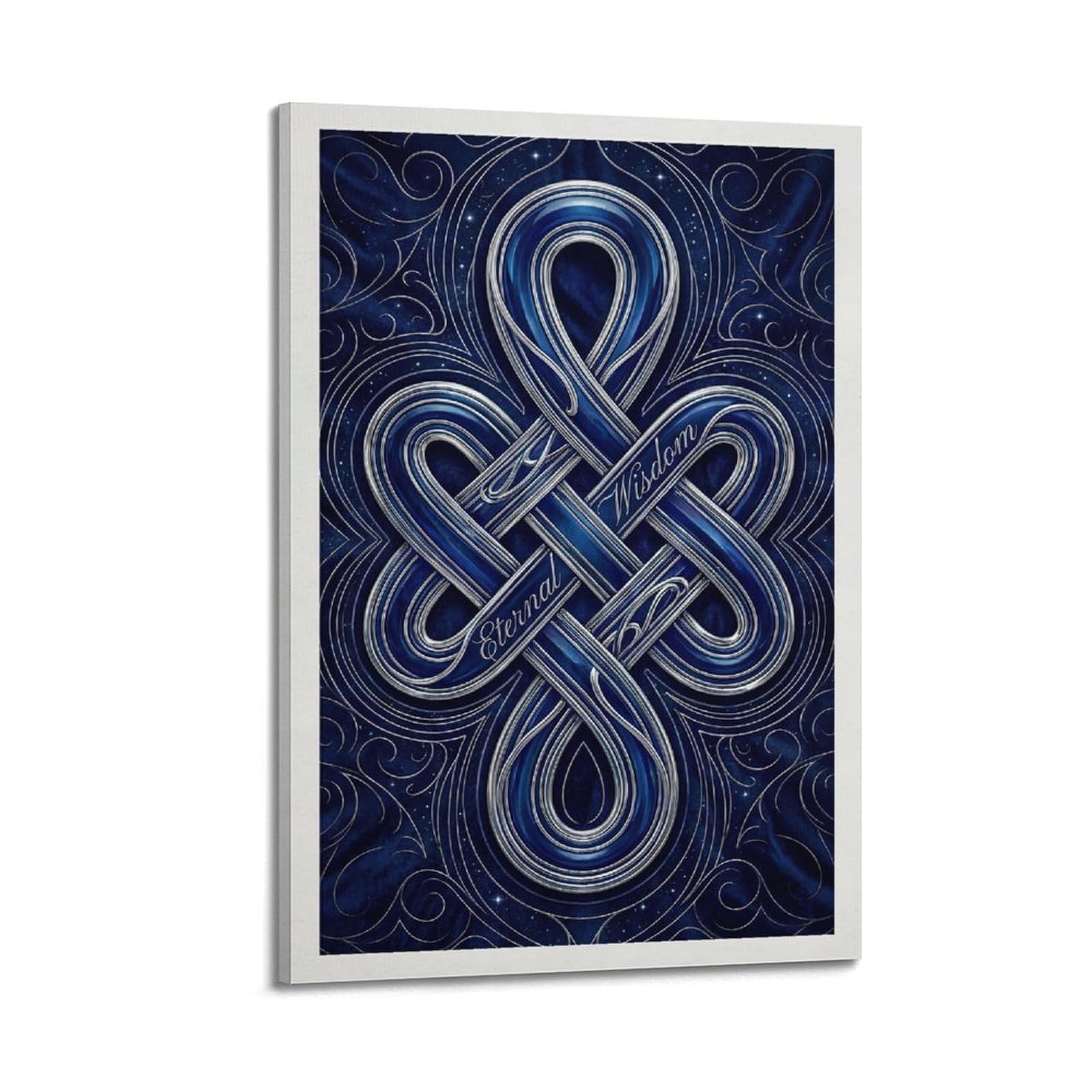 OKNGB Buddhist Endless Knot Poster Mandala Zen Symbol Decorative Painting Canvas Art Picture 20x30inch(50x75cm)