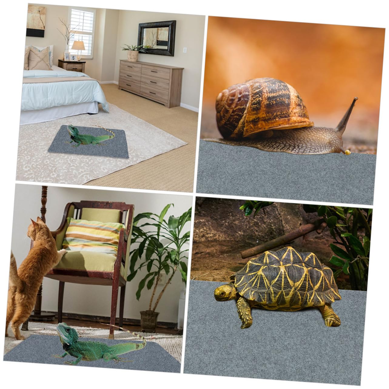 Milisten 2pezzi Tappetino per Rettili Liner per Terrario Materiale di qualità Facile da Pulire per Tartarughe e Lucertole Protezione Sicura e Comoda per Habitat Reptilian