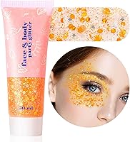 Vista 30 de MEICOLY Chameleón brillo blanco iridescente para el cuerpo, pintura de brillo para la cara de Halloween con temática de hielo para actuación aérea