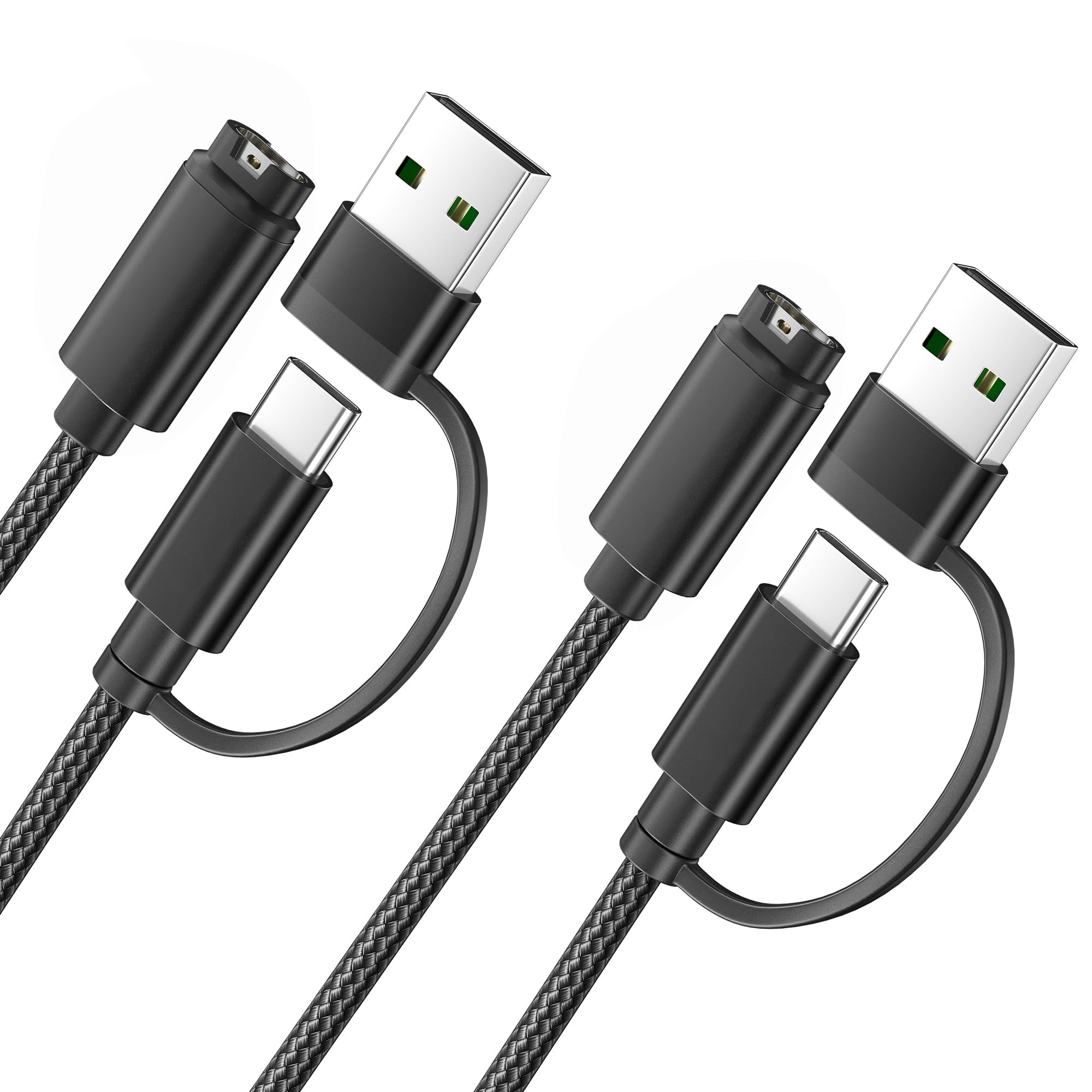 Itramax 2-in-1 USB-A Charger Cable for Garmin 4FT 2Pack,Data Charging Cord for Fenix 8 7 6 5 Plus,Approach S70 S62 S60 S42 S40 G12,Vivomove 3 3S,Quatix 8 7,Tactix 7 Pro,Vivosmart 5,Swim 2 - Black-picture-16