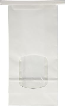 25 1 Lb. Bakery Bag w/ Window Tin Tie White