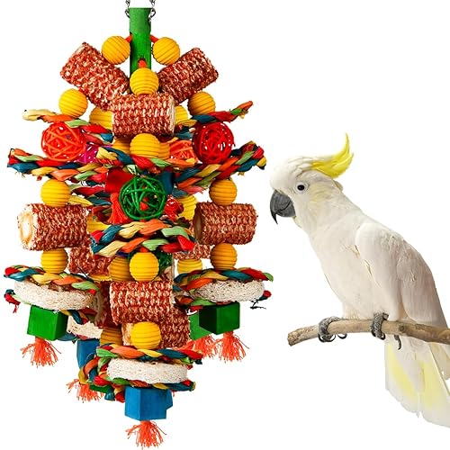 Bird Toys, Parrot Toys for Large Birds,Natural Corn cob and
