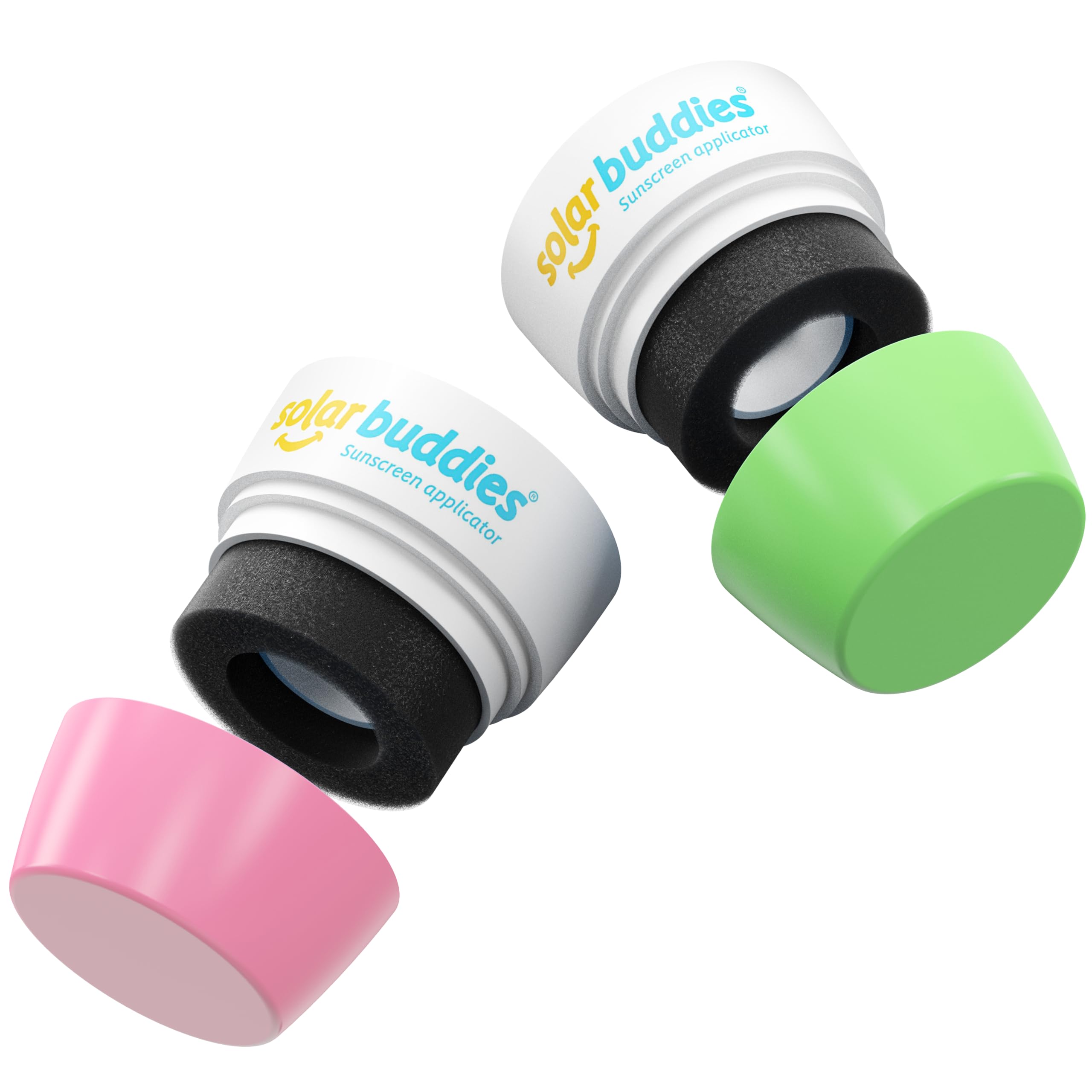 Solar Buddies Replacement Duo Heads - Compatible with the Child Friendly Refillable Solar Buddies Sunscreen Applicator - Holds Up To 3.4fl oz, (This is NOT a Full Unit) (Pink.Green)
