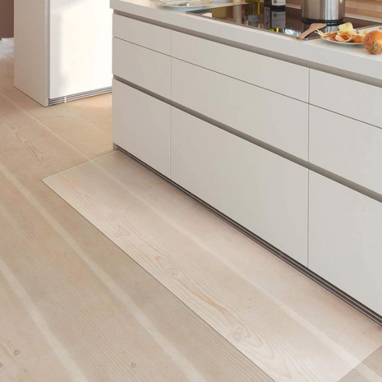 45x240cm, Transparente Bodenmatten aus PVC für die Küche, Bodenschutzmatten für Stühle, Harte Holzböden/Fliesenböden, rutschfeste, wasserdichte Teppiche