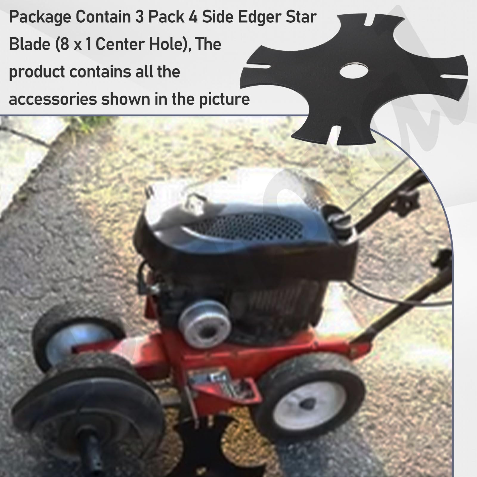 613223 Star Edger Blade (8 x 1 agujero central) universal para Ryobi 613223 Craftsman 85719 79240 Echo 720-237-001 St-ihl 4133-713-4101 Maruyama 216062, etc., endurecido de alta resistencia Corte