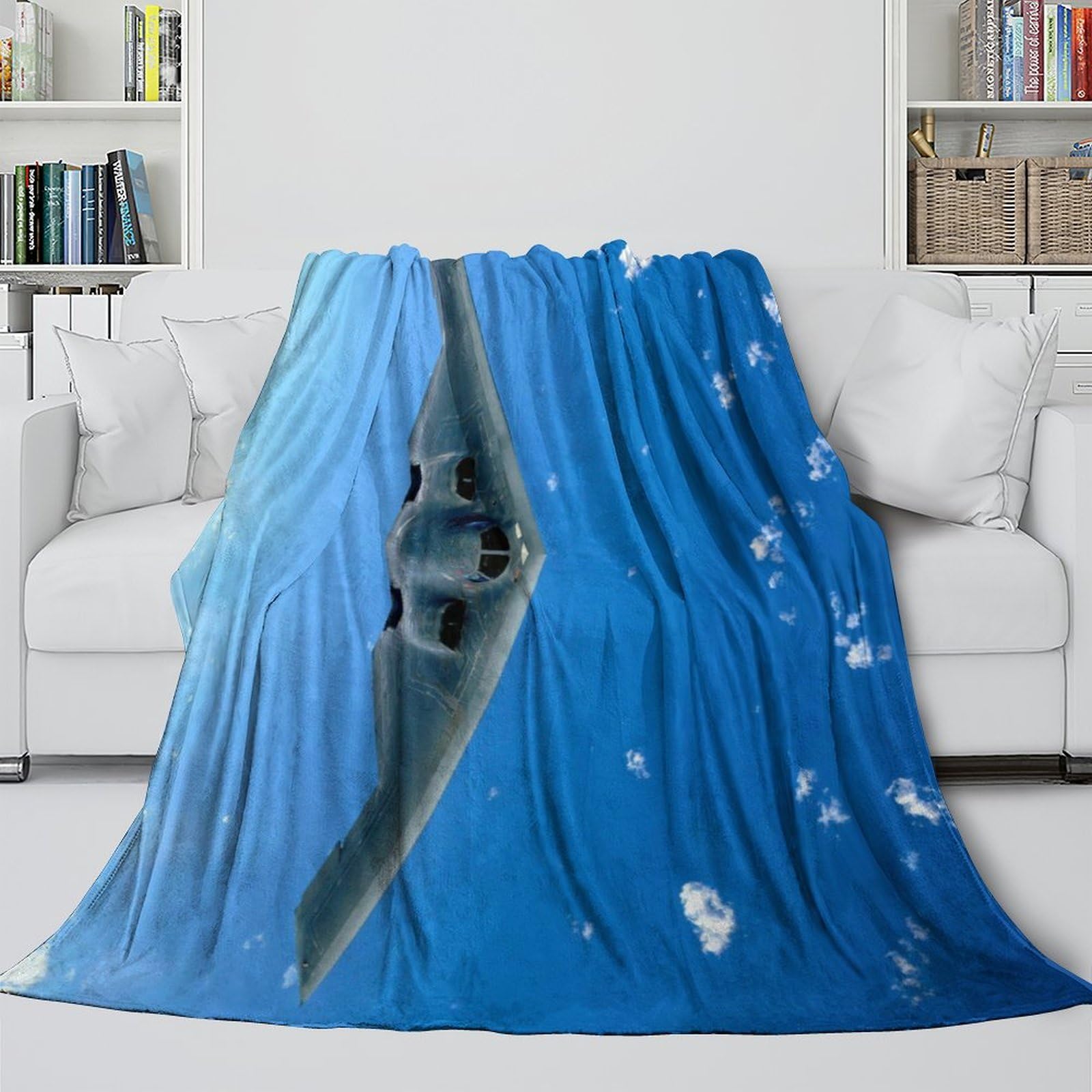 Mjasvndfo Style-12 American B2 Spirit Bomber Fleece Blanket - Military Soft Cozy Blanket For Bed Sofa Office Crib Decor - Birthday Gift For Son Daughter Grandson Granddaughter Friend 50X60inch(127X152cm)