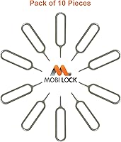 Vista 3 de Mobi Lock Herramienta de extracción de bandeja de tarjeta SIM de 10 piezas compatible con todos los teléfonos inteligentes y tabletas, iPhones