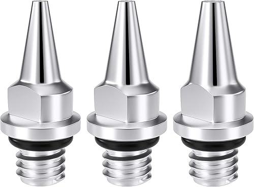 ANCIRS 3 boquillas de aerógrafo de 0.008 in, 0.012 in, 0.020 in, boquillas de acero inoxidable, accesorios de repuesto para proyectos de aerógrafo