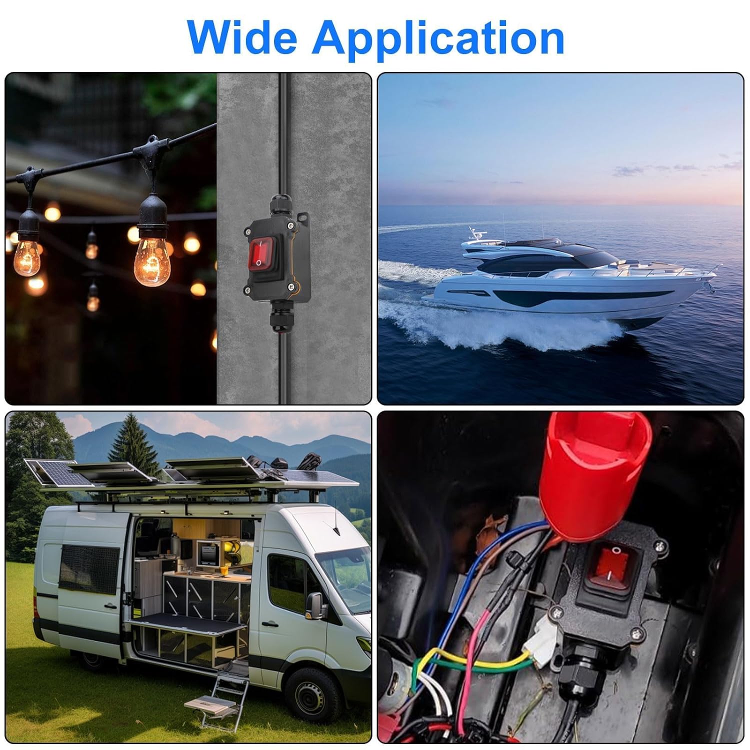 Linkstyle Waterproof Inline Cord Switch, DC12-24V DPST On Off Toggle Switch with Red Light & 10 AWG Cable Wire for Outdoor Electrical Appliances image 7 of 7 B0DRGHKBZJ